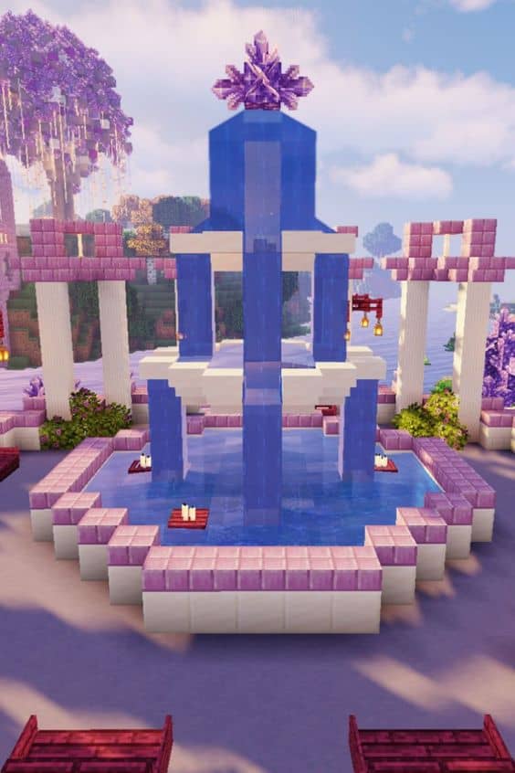 Purple Haven Minecraft Fountain