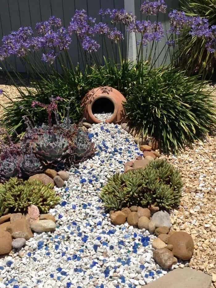 White and Blue Rocks River Bed Design