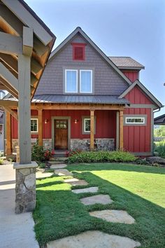 Red Walls With Gray Roofing