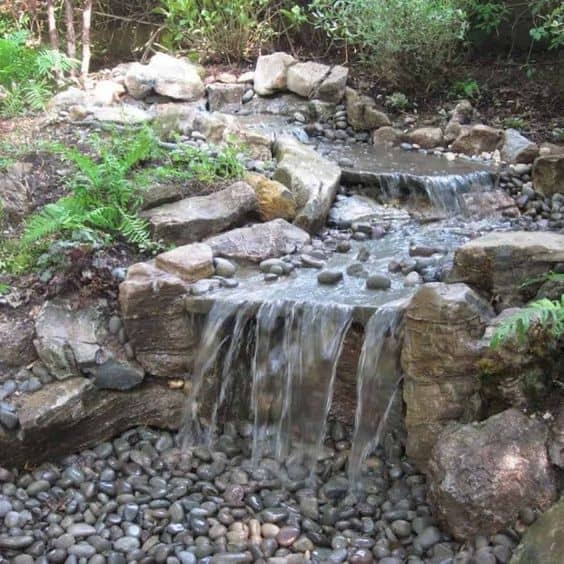 Miniature Waterfall With A Natural-Looking Stream
