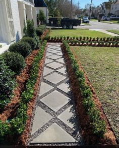 Suburb Front yard Patterned Pathway