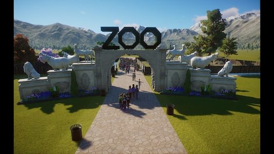 Classical Zoo Entrance With Statues