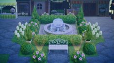 ACNH Flower Garden Fountain 