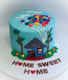 Brightly Decorated Home Sweet Home Cake 