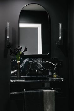 Dark Themed Bathroom Wall Concept