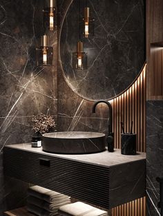 Elegant Gray Marble Bathroom Idea 