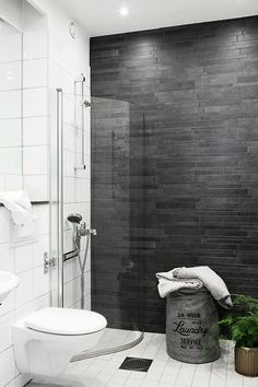 Gray Featured Bathroom Wall