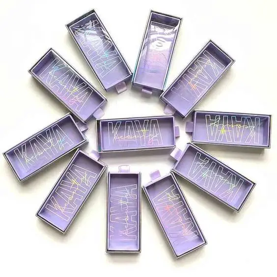 Purple Eyelash Box with Clear PVC