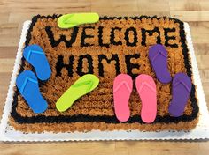 Welcome Home Door Mat Cake Idea